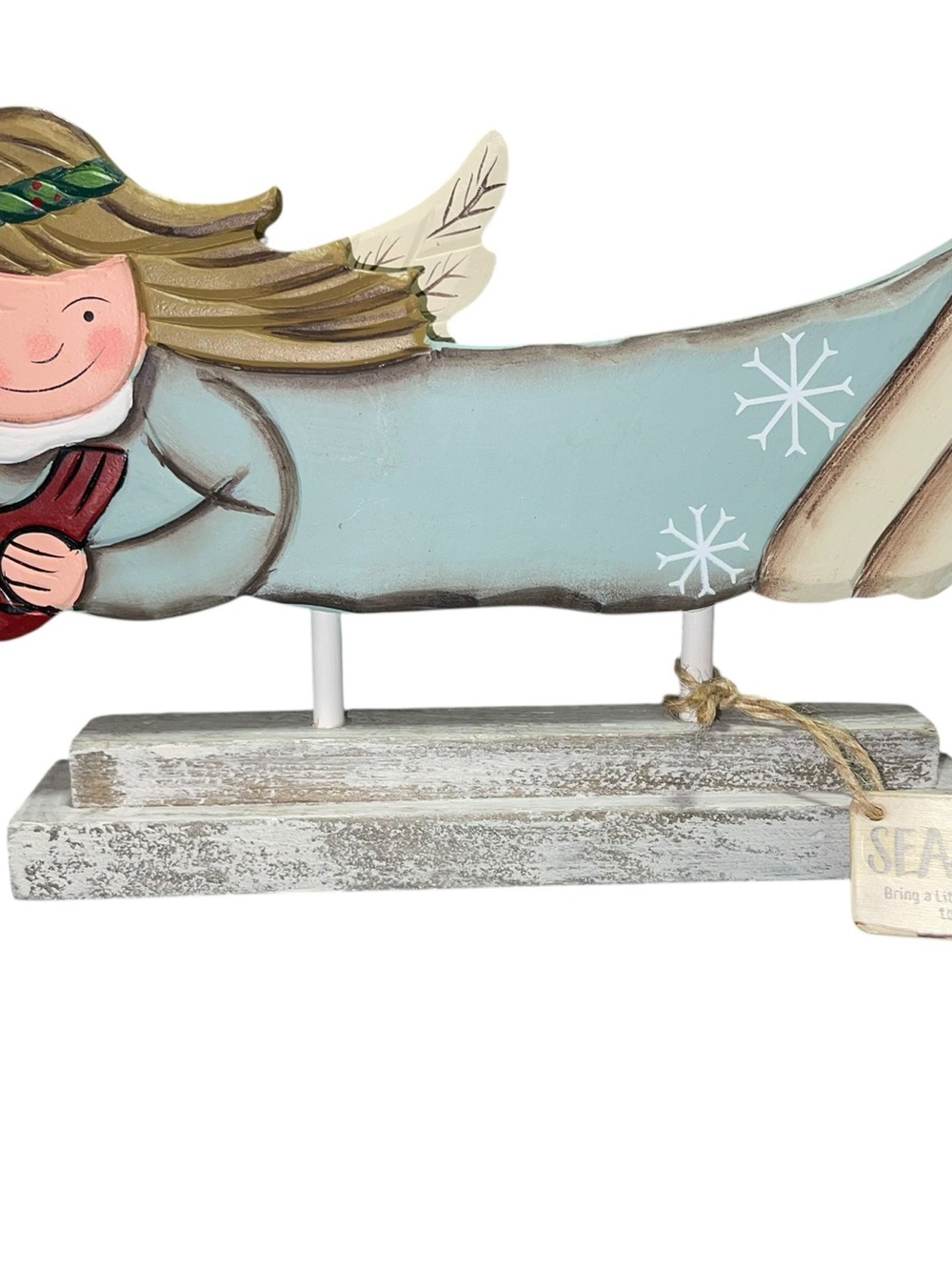 Seasonalities Wooden Holiday Angel Table Accent - Light Blue (3 available) - Picture 1 of 3